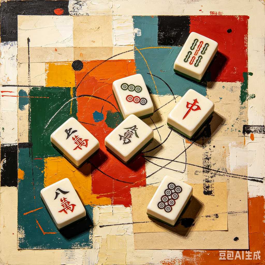 flat print mahjong set